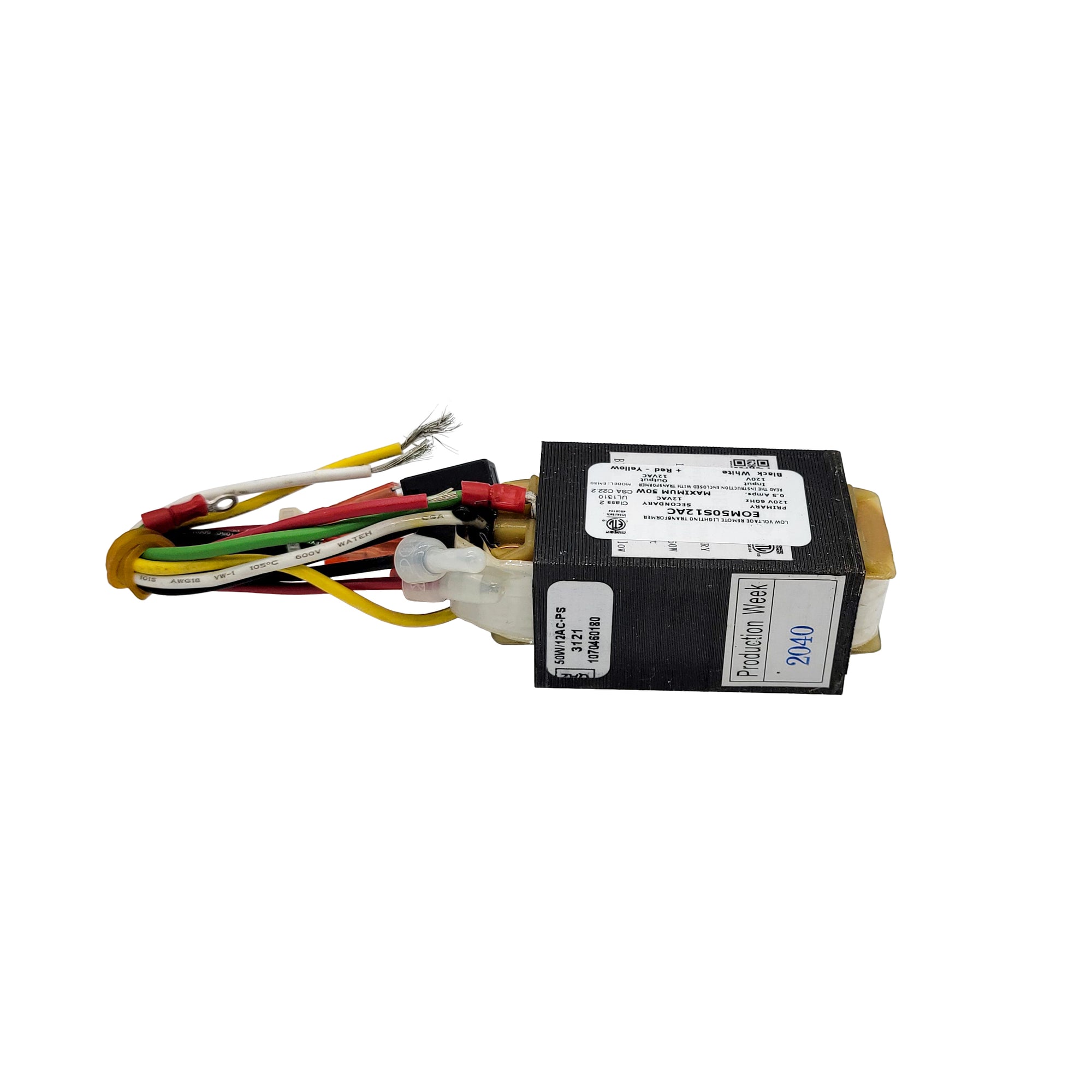 Emcod 12VAC transformer 120VAC 50 Watts out Class 2 EOM50S12AC