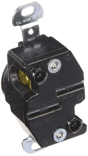 Hubbell Wiring Systems HBL7210B Twist-Lock Single Receptacle, 20 Amp, 250VAC, 2 Pole, 2 Wire, Black Hardware > Power & Electrical Supplies Hubbell 